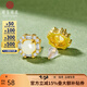可玉可求七夕禮物節(jié)日禮物和田玉耳釘 女款國風(fēng)精致銅鑲玉石耳飾 節(jié)日禮物 款二 多邊形耳飾 X0375