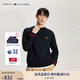 TOMMY HILFIGER秋冬男女雙面針織潮流休閑刺繡寬松紅色圓領(lǐng)T恤衛衣 藏青色DW5 S