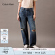 Calvin KleinJeans25春夏女士美式復(fù)古ck純棉寬松慵懶松弛感破洞牛仔褲47B925G VSI-牛仔淺藍(lán) 27