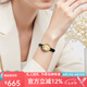 勞士頓手表女復(fù)古小金表輕奢小眾簡約高級(jí)感石英女表520禮物送女友 【鎏金拾光】系列-鎏光金黑皮帶