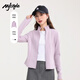 MJ STYLE空氣層修身外套女2025秋季新款運(yùn)動(dòng)親膚休閑顯瘦立領(lǐng)拉鏈短款上衣