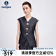Navigare意大利小帆船牛仔馬甲女士25夏季新品時(shí)尚修身上衣V領(lǐng)無(wú)袖背心女 海軍藍(lán) L