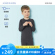 愛慕兒童校服神器新年紅品打底秋衣秋褲兒童保暖內(nèi)衣男女童雙層厚羊毛暖褲 加倍暖【-15至-5℃】男圓領(lǐng)-灰色 100