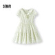 森馬（Semir）連衣裙女荷葉邊V領(lǐng)溫柔少女感2025夏季碎花裙小清新109325114010