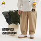 WALNUT DUCK男童工裝褲秋裝2025新款男孩長(zhǎng)褲春秋運(yùn)動(dòng)休閑褲子潮流 卡其 130