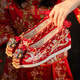 喜事近新娘結婚鞋配秀禾服漢服鞋子內(nèi)增高古裝中式婚禮紅色古風繡花鞋女 紅色(容顏)金珠鞋口(手工 35