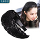 樂(lè )喵（LEMIAO）遮白發(fā)頭飾氣質(zhì)發(fā)卡寬邊加寬薄款時(shí)尚網(wǎng)紅發(fā)箍寬邊蕾絲發(fā)箍 葉子黑色B05-304