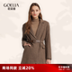 歌莉婭（GOELIA）咖色西裝女外套晚會(huì)冬季收腰小香風(fēng)羊毛呢西服10CL6E1U0 86Y咖啡色 M