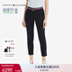TOMMY HILFIGER【輕彈感】25女裝四季款條紋腰帶彈力直筒修身九分褲休閑褲 【九分】藏青色DW5 （腰帶隨機） 36