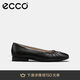 愛步（ECCO）芭蕾舞鞋女 優(yōu)雅簡約平底低跟方頭淺口單鞋 安妮208553 黑色36