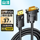 山澤 DP轉VGA轉換線 DisplayPort轉VGA公對公高清投屏視頻線 電腦臺式機連投影儀顯示器2米 SPG20