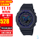 卡西歐（CASIO）手表新款G-SHOCK數碼賽博制霸藍色防水運動(dòng)男表 GA-2100VB-1A