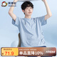 英博倫青少年短袖套裝夏季男大童純棉睡衣中學(xué)生家居服套240淺蘭 180