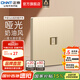 正泰（CHNT）開(kāi)關(guān)插座6C 家用86型暗裝斜五孔插座帶USB插座面板無(wú)框大板香檳金 電腦（超五類）