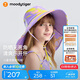 moodytiger兒童防曬帽透氣25年夏季新品男童帽子寬檐可調(diào)節(jié)松緊女童遮陽帽