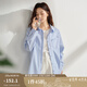 茵曼（INMAN）通勤歐若風(fēng)口袋繡花長(zhǎng)袖襯衣女2025春季簡(jiǎn)約百搭舒適寬松襯衫 天藍(lán)色 M