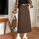 小野七天復古燈芯絨高腰半身裙a字女春秋2026新款美拉德中長(cháng)款直筒時(shí)尚 咖色 M