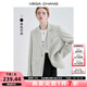 VEGA CHANG小西裝女春秋2025新款純色韓版高級(jí)感小眾設(shè)計(jì)感女士西服西裝外套 淡抹茶色 L