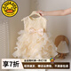 G.DUCKKIDS公主裙女童連衣裙夏季兒童周歲生日禮服洋氣高級(jí)女寶寶蓬蓬蛋糕裙 香檳色akmoacm 90 尺碼1~2歲【 80-90cm】cm