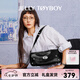 JellyToyboy【七夕情人節(jié)禮物】女包JTB枕頭包牛皮斜挎新款小眾通勤單肩包 黑色