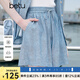 betu女裝2025夏季新款短褲松緊腰萊賽爾舒適涼爽休閑褲子2505T79 藍色 M
