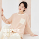 頂瓜瓜頂呱呱睡衣女冬絨質(zhì)可外穿情侶居家服套裝女玉脂粉160