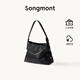 Songmont【李娜同款】山下有松循跡系列hobo包植鞣牛皮斜挎軟包 煙墨黑 小號 現貨