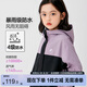 左西女童外套秋裝防水耐磨2025兒童連帽女孩戶外露營登山服 紫色 140