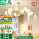 雷士（NVC）北歐輕奢魔豆分子網紅led客廳燈餐廳燈臥室燈吊燈燈具全屋燈飾 明珠 15頭吊燈【帶5.5瓦光源】