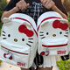 Hello Kitty日系Hellokitty書(shū)包少女可愛(ài)大小號學(xué)生pu背包小眾百搭卡通雙肩包 小號KT貓