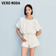 VEROMODA牛仔短褲女2025春季新款復(fù)古街頭風(fēng)高腰后鏤空顯瘦 白牛仔色 S