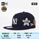 NEW ERA【七夕禮物】紐亦華棒球帽男女同款MLB平檐帽NY刺繡潮流情侶5950 60358055-藏青色 758 60cm
