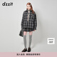 DZZIT地素短款格子半身裙秋冬甜酷少女百褶裙短裙女 深藍色 S