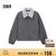 森馬（Semir）外套女oversize插肩袖仿羊羔毛毛領(lǐng)冬季2024夾棉夾克109724108016