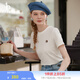 哈吉斯（HAZZYS）女裝 夏季女士【3A抗菌】PHIZ圓領(lǐng)休閑簡(jiǎn)約短袖T恤女 米黃色OW (155/80A 36) S