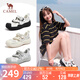 駱駝（CAMEL）沙灘運動涼鞋女鏤空網(wǎng)面戶外丑萌休閑鞋 L24M283720 白/黑 38