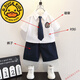 G.DUCKKIDS男童禮服兒童西裝套裝夏季英倫風(fēng)帥氣六一幼兒園畢業(yè)服裝小主持人 白色 120 cm