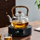 憶壺茶玻璃煮茶壺電陶爐煮茶器新款養生壺燒水壺泡茶壺茶具套裝 1.1L透明壺+1500瓦黑色爐