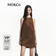 MO&Co.連衣裙秋煙熏棕絨肌理削肩精裁A字廓形MBD3DRS051 太妃糖色 M 165