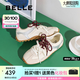 百麗（Belle）青春撞色德訓(xùn)鞋女2025秋新商場同款時尚薄底休閑鞋E2N1DCM5 米白色 37 (235mm)