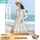 茵曼（INMAN）法式度假小個(gè)子套裝連衣裙2025夏女裝新品高檔白色中長(zhǎng)裙子 悠蘭杏 L
