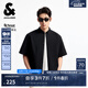 杰克·瓊斯（JACK&JONES）男裝潮百搭寬松休閑簡(jiǎn)約純色字母刺繡翻領(lǐng)短袖襯衫男裝225204019 E40黑色 常規(guī) M