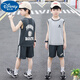 迪士尼（Disney）男童籃球服速干薄款無(wú)袖套裝夏季背心兒童男孩夏裝大童運(yùn)動(dòng)球衣潮 灰色新背心套裝 150碼(建議身高140cm左右穿) 均碼