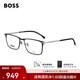 HUGO BOSS雨果博斯眼鏡框男士商務(wù)方框鈦合金近視眼鏡架可配度數(shù)鏡片 1226 003 黑銀色 單鏡框