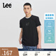 Lee春夏標(biāo)準(zhǔn)版小logo索羅娜涼感男圓領(lǐng)短袖T恤休閑潮LMT008141202 黑色 L
