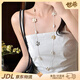 世希韓系簡(jiǎn)約撞色金銀花朵鈦鋼項(xiàng)鏈女長(zhǎng)款小眾高級(jí)設(shè)計(jì)感疊戴可腰用 【可疊戴/掛腰 禮盒裝】花朵項(xiàng)鏈