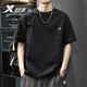 特步（XTEP）全棉100%短袖男上衣純棉恤男春夏季男裝圓領(lǐng)體恤男士t恤打底汗衫 正黑色 -純棉 XL (180)