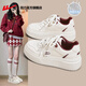 回力官方女鞋夏季透氣板鞋女厚底增高小白鞋女百搭休閑運動(dòng)鞋子女 米紅色【皮面防水】 36