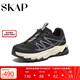 SKAP2024秋季炫酷拼接合成革免系帶男運(yùn)動(dòng)休閑鞋A7C01CM4 黑色 38
