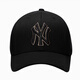 MLB2025春季新款紐約棒球帽情侶版紐扣刺繡大檐帽硬頂棒球帽 紐約洋基隊/金色